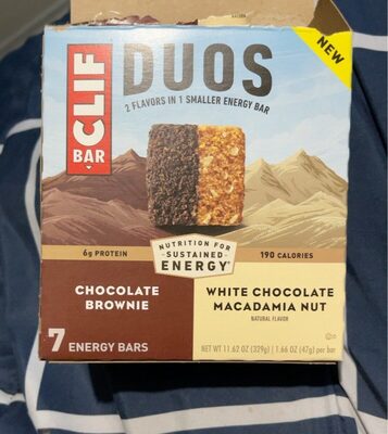 Chocolate Brownie + White Chocolate Macadamia Nut Duos Energy Bars, Chocolate Brownie + White Chocolate Macadamia Nut
