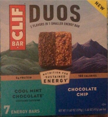 Cool Mint Chocolate & Chocolate Chip Energy Bars, Chocolate