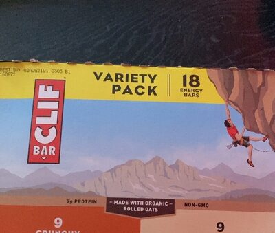 Clif Bar Energy Bars Variety Pack, 2.40 Oz, 18 Count