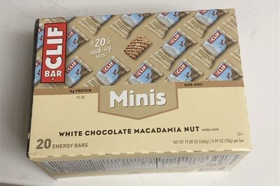 White Chocolate Macadamia Nut Minis Snack-Size Energy Bars, White Chocolate Macadamia Nut
