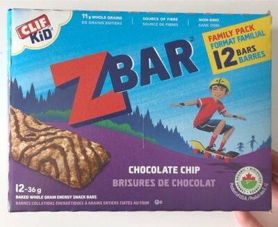Chocolate Chip Baked Whole Grain Energy Snack Bars, Chocolate Chip
