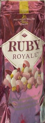 Ruby Royale California Almonds Dipped In Ruby Cacao Sweetened Cranberries Coated In A Sweet Vanilla Flavored California Pistachios & Sweetened Cranberries Artisan Nuts, Ruby Royale