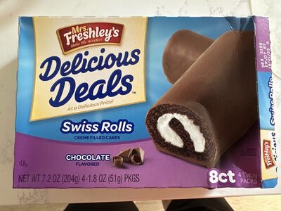 Chocolate Flavored Swiss Rolls Creme Filled Cakes, Chocolate