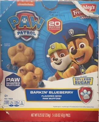 Barkin' Blueberry Flavored Mini Paw Muffins, Barkin' Blueberry