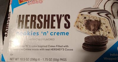 Cookies 'N' Creme Flavored Deluxe Inspired Cakes Filled With Chocolate Creme Made With Real Hershey's Cocoa, Cookies 'N' Creme