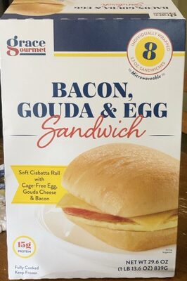 Bacon, Gouda & Egg Sandwich, Bacon, Gouda & Egg