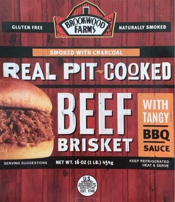 Smoked With Charcoal Real Pit-Cooked Beef Brisket With Tangy BBQ Sauce, Smoked With Charcoal