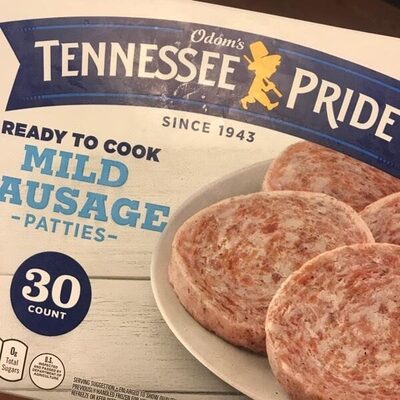Odom's Tennessee Pride Mild Sausage, Breakfast Sausage Patties, 30 Count