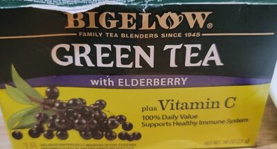 Green With Elderberry Plus Vitamin C Tea Bags, Green With Elderberry
