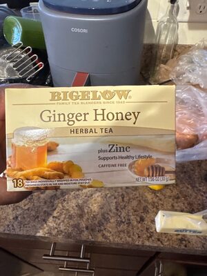 Ginger Honey Herbal Tea Bags, Ginger; Honey