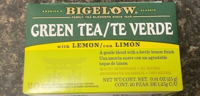 Green With Lemon Tea Bags, Green With Lemon