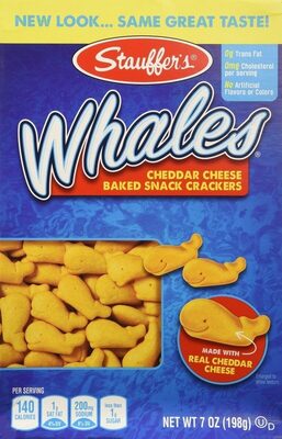Cheddar Cheese Whales Baked Cheese Crackers, Cheddar Cheese