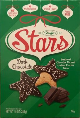 Dark Chocolate Covered Graham Cracker Stars, Dark Chocolate
