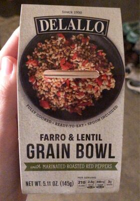 Farro & Lentil Grain Bowl With Marinated Roasted Red Peppers, Farro & Lentil