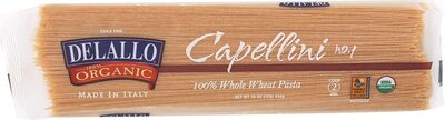 Organic Whole Durum Wheat Flour Macaroni Product, Capellini [Angel Hair] No. 01