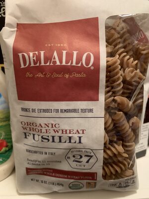 Organic Whole Durum Wheat Flour Macaroni Product, Fusilli No. 27
