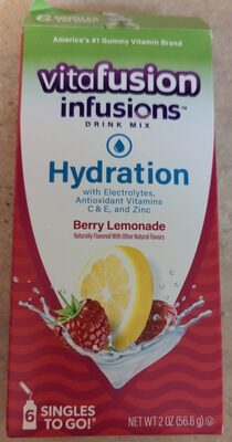 Hydration With Electrolytes, Antioxidant Vitamins C & E, And Zinc Drink Mix Singles To Go!, Berry Lemonade, Berry Lemonade
