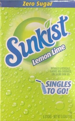 Lemon Lime Zero Sugar Flavored Low Calorie Drink Mix Singles To Go!, Lemon Lime