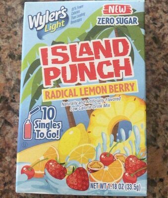 Radical Lemon Berry Zero Sugar Island Punch Low Calorie Drink Mix Singles To Go!, Radical Lemon Berry