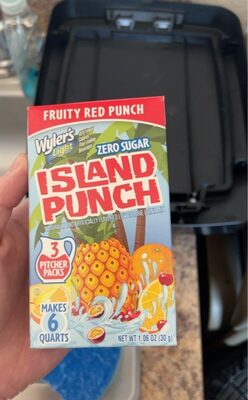 Fruity Red Punch Zero Sugar Island Punch Low Calorie Drink Mix Pitcher Packs, Fruity Red Punch