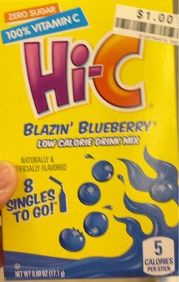 Blazin' Blueberry Flavored Low Calorie Drink Mix, Blazin' Blueberry