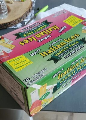 Authentic Italian Ices Assorted Flavors Bars, Lemon; Orange Crme; Kiwi Watermelon; Blue Raspberry; Strawberry; Berry Lemonade