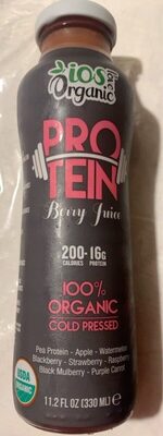100% Organic Cold Pressed Protein Berry Juice, Apple; Watermelon; Blackberry; Strawberry; Raspberry; Black Mulberry; Purple Carrot