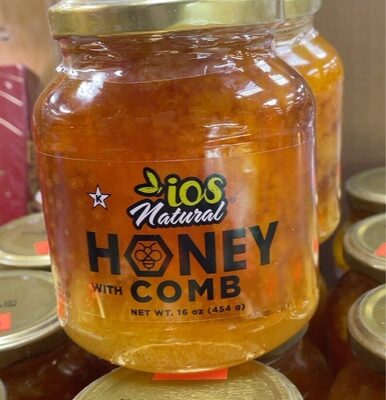 Ios Natural Honey With Comb, 16 Oz