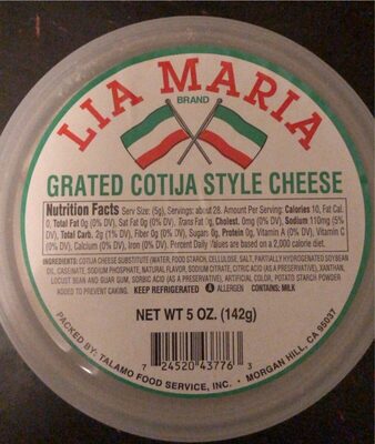 Grated Cotija Style Cheese