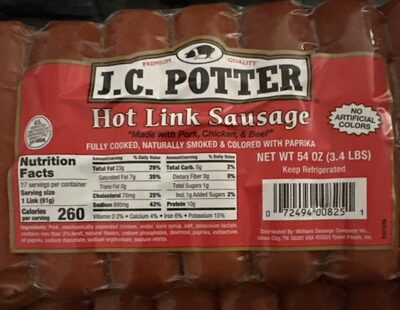 Hickory Smoked Hot Links, Hickory Smoked