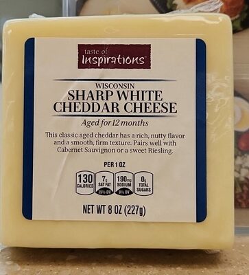 Sharp White Cheddar Wisconsin Cheese, Sharp White Cheddar