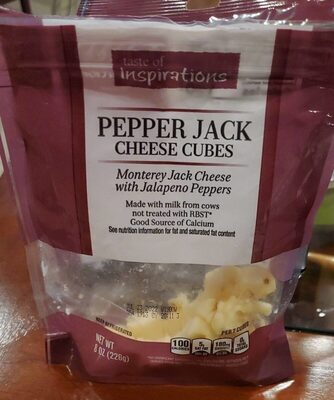 Pepper Jack Monterey Jack Cheese With Jalapeno Peppers Cheese Cubes, Pepper Jack
