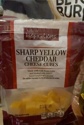 Sharp Yellow Cheddar Cheese Cubes, Yellow Cheddar