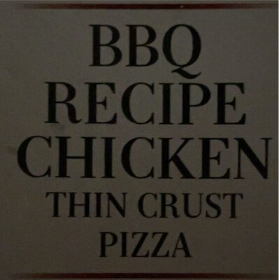 BBQ Recipe Chicken This Thin Crust Pizza Features A Sweet And Tangy BBQ Sauce And Is Topped With Monterey Jack Cheese, Diced Chicken, Roasted Red Onion And Cilantro Thin Crust Pizza, BBQ Recipe Chicken