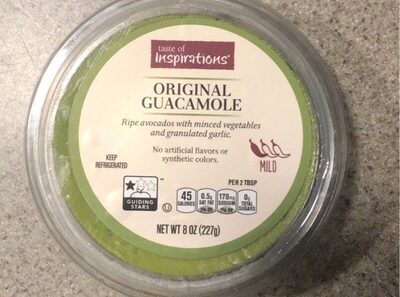 Original Mild Ripe Avocados With Minced Vegetables And Granulated Garlic Guacamole, Original Mild