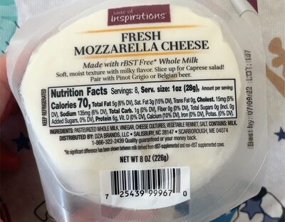 Fresh Mozzarella Cheese, Mozzarella