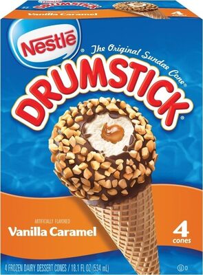 Vanilla Caramel Flavored Frozen Dairy Dessert Cones, Vanilla Caramel