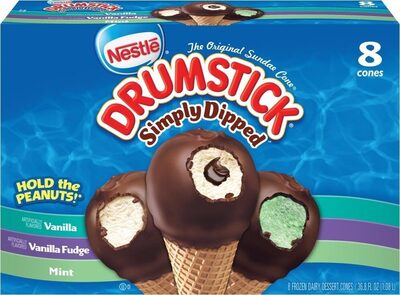 Frozen Dairy Dessert Cones, Mint, Vanilla Fudge, Vanilla