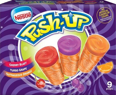 Frozen Dairy Dessert Pops, Cherry Blast Turbo Grape Outrageous Orange