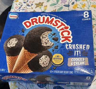 Cookies & Cream Frozen Dairy Dessert Cones, Cookies & Cream