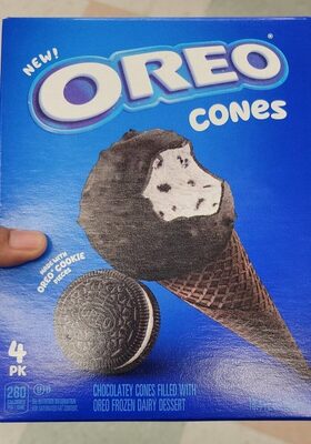 Chocolatey Cones Filled With Oreo Frozen Dairy Dessert