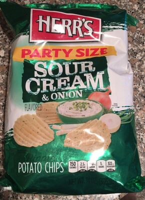 Sour Cream & Onion Flavored Ripple Potato Chips, Sour Cream; Onion