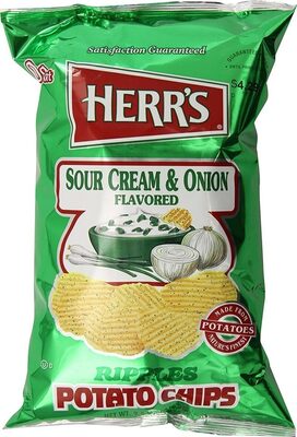 Sour Cream & Onion Flavored Ripple Potato Chips, Sour Cream; Onion