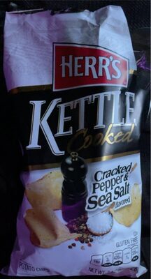  Kettle Cooked Cracked Pepper & Sea Salt Flavored Potato Chips, Pepper; Sea Salt