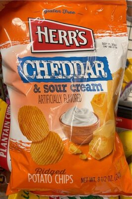 Cheddar & Sour Cream Flavored Ridged Potato Chips, Cheddar & Sour Cream