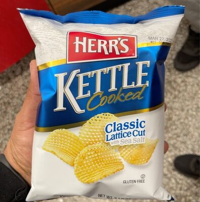 Kettle Cooked Classic Lattice Cut With Sea Salt Potato Chips, Sea Salt