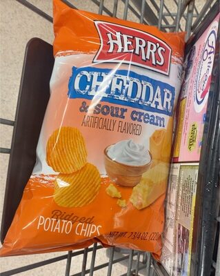 Cheddar & Sour Cream Ridged Potato Chips, Cheddar & Sour Cream