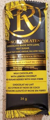 Milk Chocolate Flavored Bar With Lemon Coconut, Milk Chocolate With Lemon Coconut