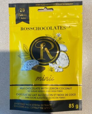 Milk Chocolate Flavored Thins Minis With Lemon Coconut, Milk Chocolate With Lemon Coconut