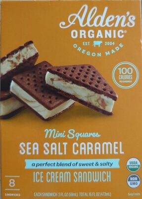 Sea Salt Caramel Mini Squares Ice Cream Sandwich, Sea Salt Caramel